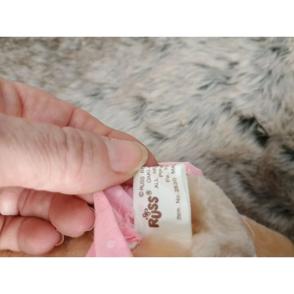 Russ Berrie Born To Talk‎ Teddy Bear Plush With Pink Dress & Phone Accessory